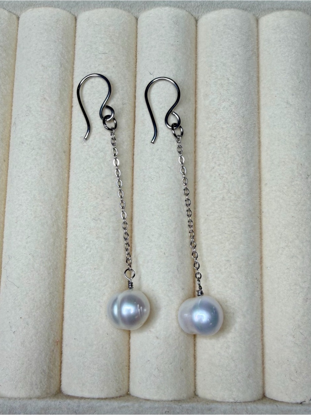 Elegant White Pearl Drop Earrings